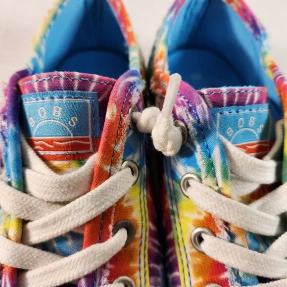 Skechers Bobs Youth Big Kids Size 6W Tie-Dye Sneakers Memory Foam Lace Up EUC - Picture 4 of 16